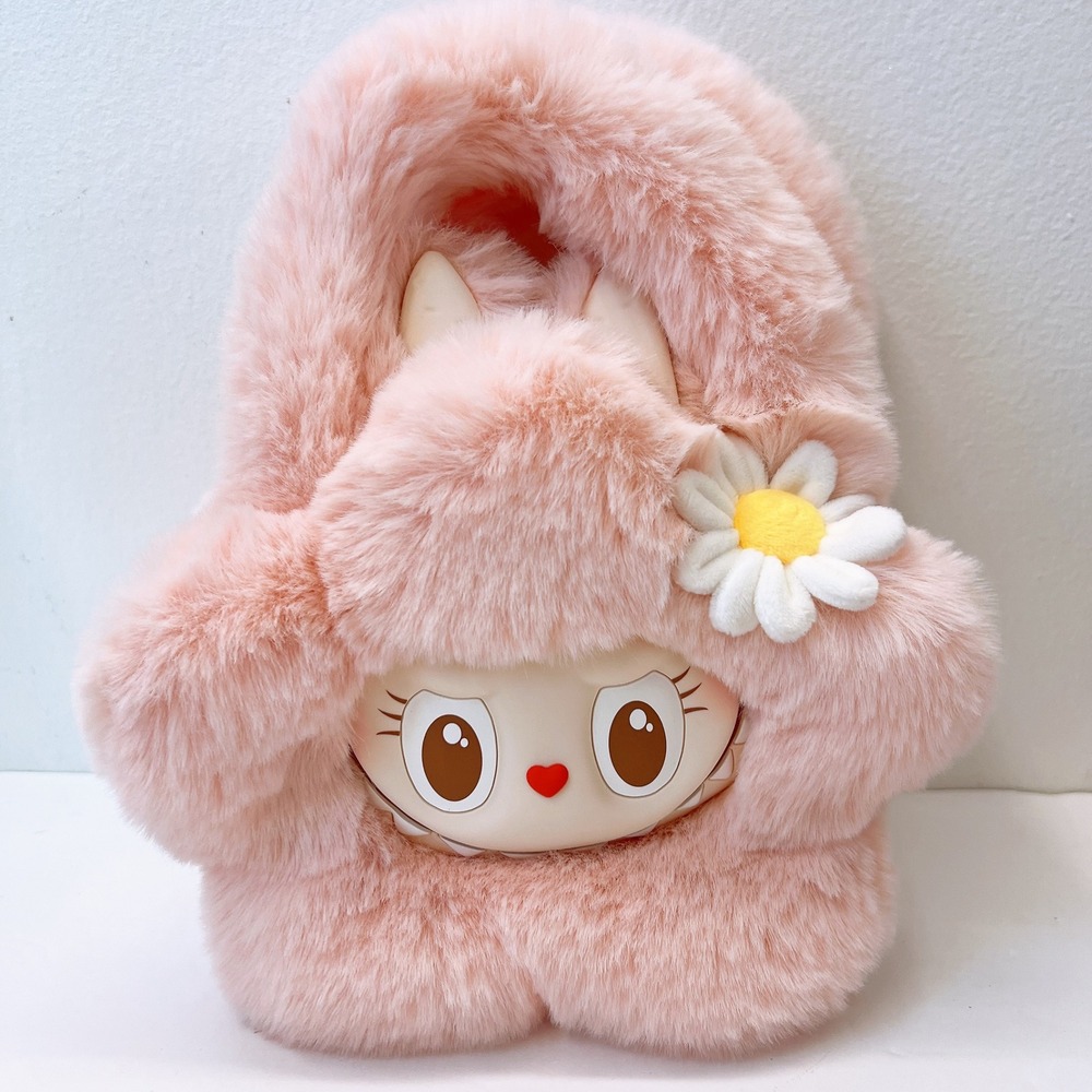 Popmart Popland Exclusive Labubu Mokoko The Monsters Pink Flower Plush Hand Bag